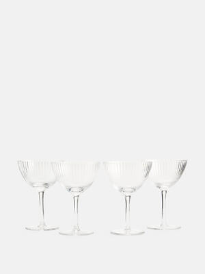 Fluted Champagne Coupe - Set of Four - Listing Image