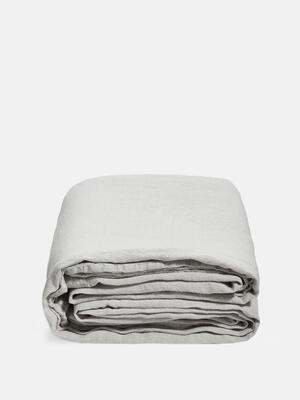 Luna Linen Duvet Cover - Light Grey - Double/Full - Listing Image