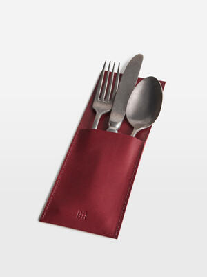 Paradise Row Cutlery Pouch - Red - Set of Six - Listing Image