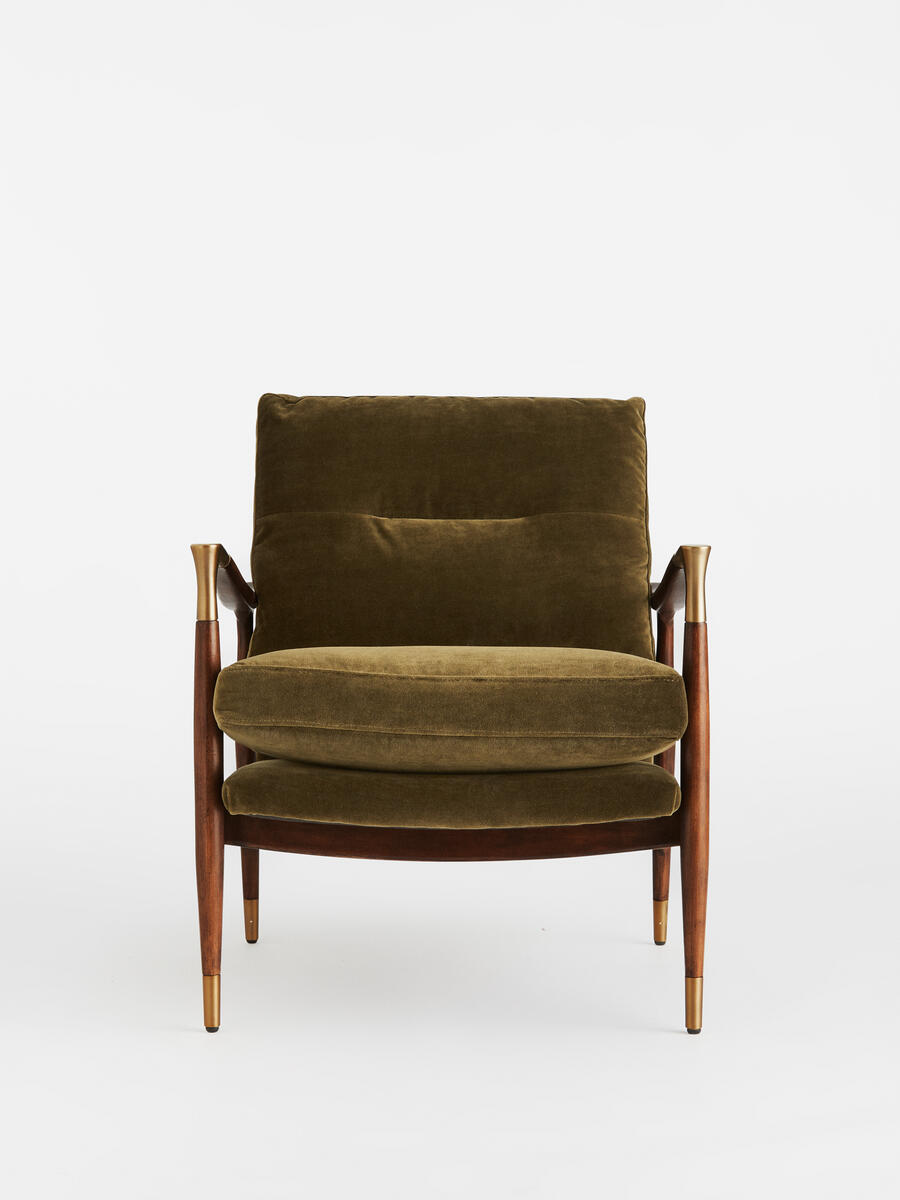 Theodore Armchair - Velvet - Olive - Images - Image 3