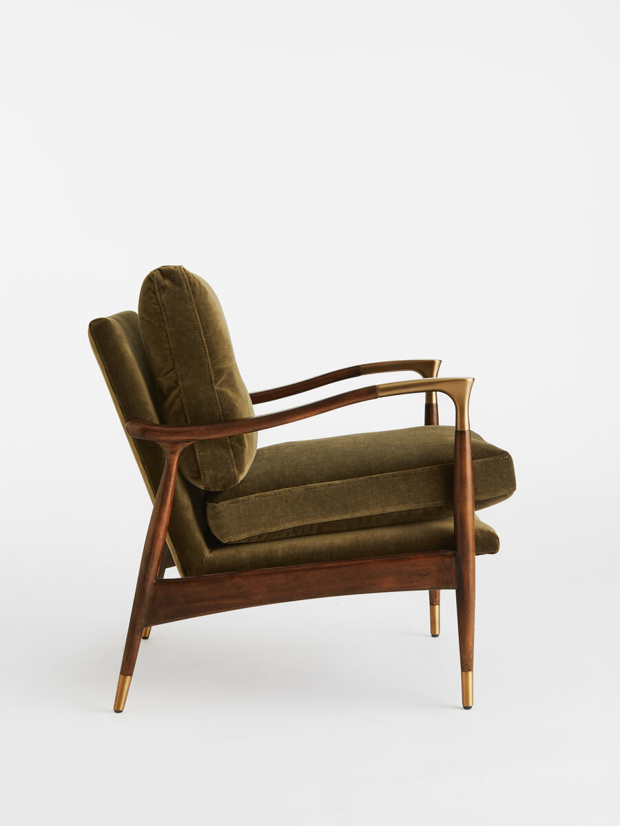 Theodore Armchair - Velvet - Olive - Images - Image 5