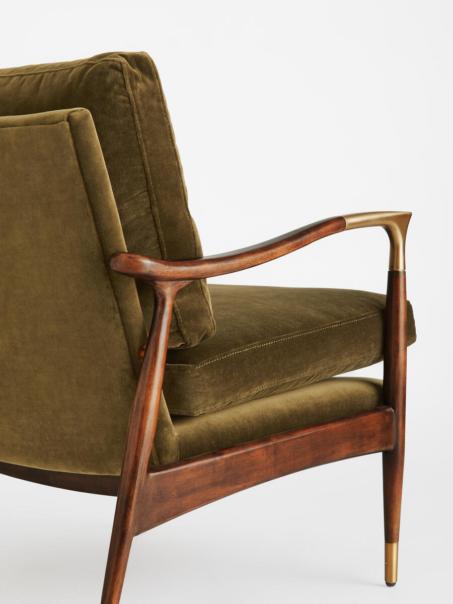 Theodore Armchair - Velvet - Olive - Images - Image 7