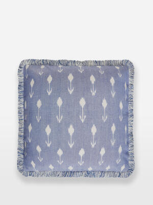 Monica Ikat Cushion - Blue - Listing Image