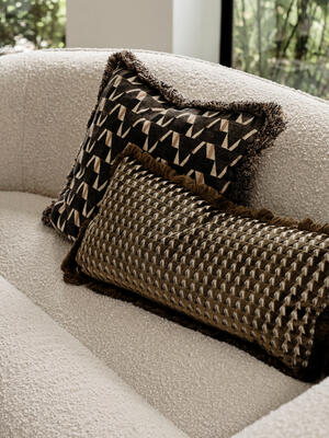 Phoebe Square Cushion - Charcoal - Hover Image