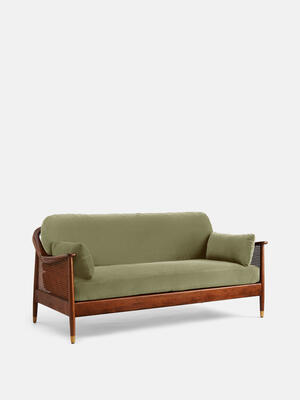 Atlanta Three Seater Sofa - Velvet - Lichen - Listing Image
