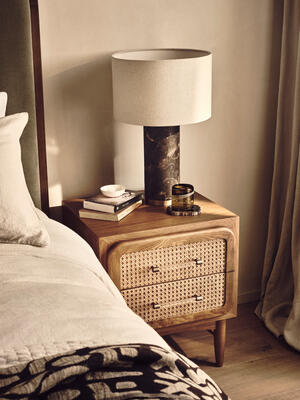 Oscar Cane & Oak Bedside Table - Hover Image