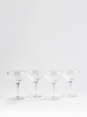Huxley Cut Crystal Coupe Glass - Set of Four - Hover Image
