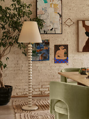 Greyson Floor Lamp - High Gloss Lacquer - Cream - Listing Image