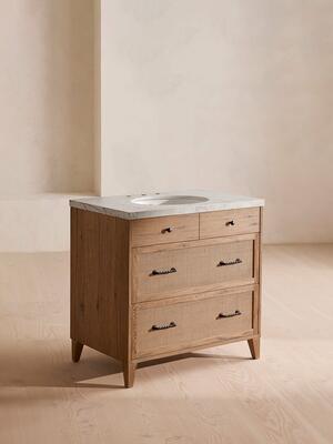 Lusso Single Vanity - Carrara Marble - Hover Image