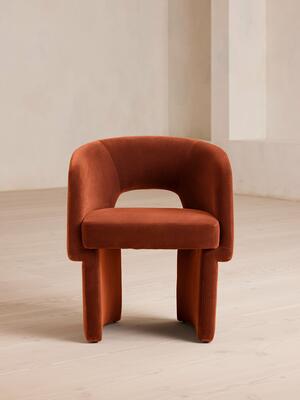 Morrell Dining Chair - Velvet - Rust - Hover Image