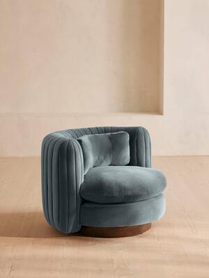 Vivienne Armchair - Velvet - Grey Blue - Listing Image