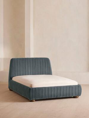 Vivienne Bed - Double - Velvet - Grey Blue - Listing Image