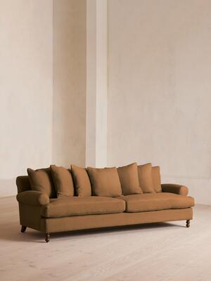 Audrey Four Seater Sofa - Linen - Ochre - Hover Image