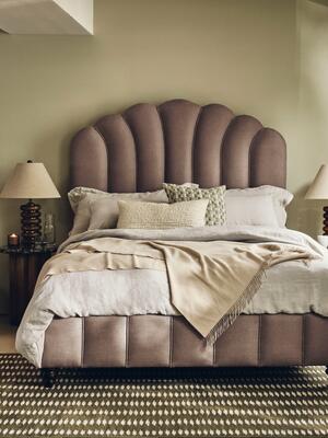 Manette Bed - Double - Linen - Mushroom - Hover Image