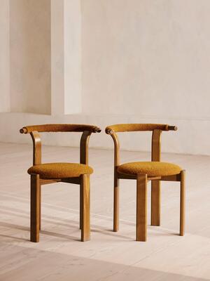 Pair of Zita Dining Chairs - Boucle - Mustard  - Listing Image