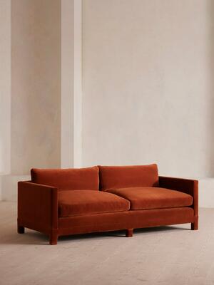 Ashford Three Seater Sofa - Velvet - Rust - Listing Image