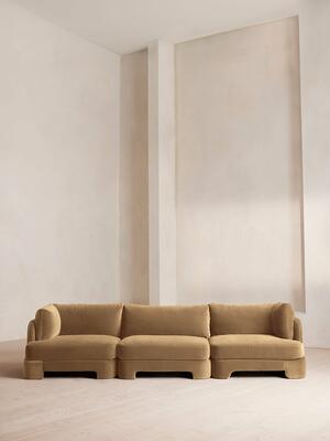 Odell Modular Sofa - Four Seater - Velvet - Camel - Hover Image