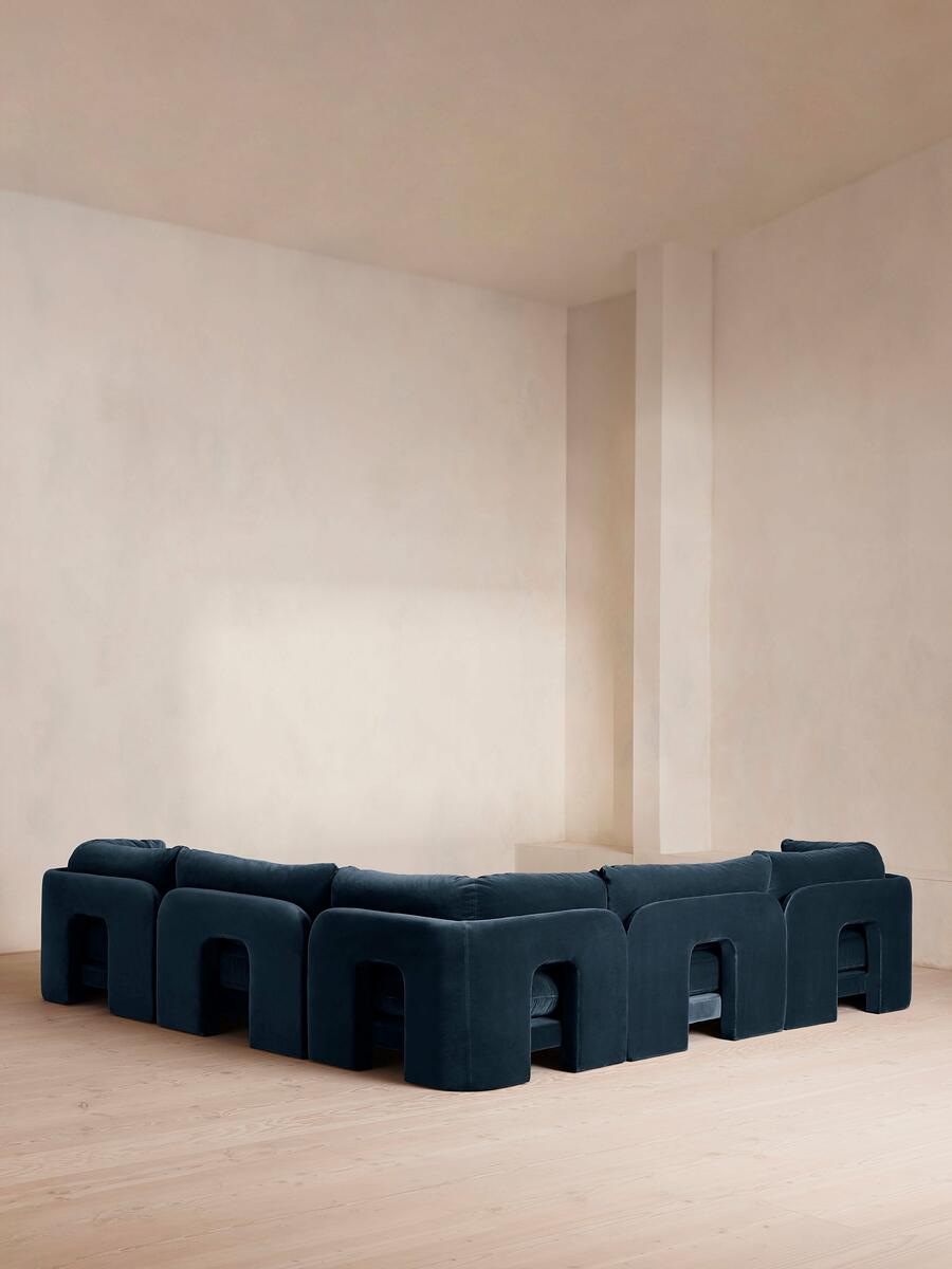 Odell Modular Sofa - Corner Sofa - Velvet - Royal Blue - Images - Image 4