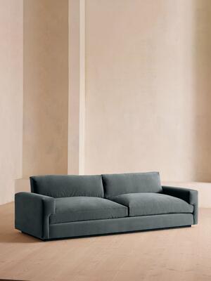 Mossley Four Seater Sofa - Velvet - Grey Blue - Listing Image