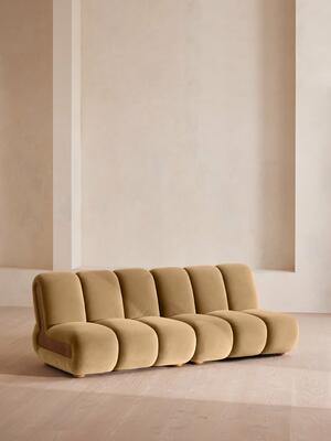 Noelle Modular Sofa - Four Seater - Velvet - Camel - Listing Image