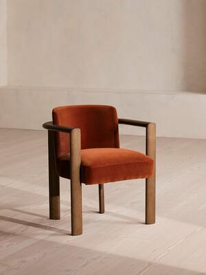 Aria Dining Chair - Velvet - Rust - Listing Image