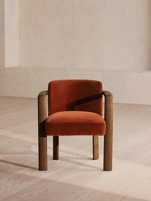 Aria Dining Chair - Velvet - Rust - Hover Image