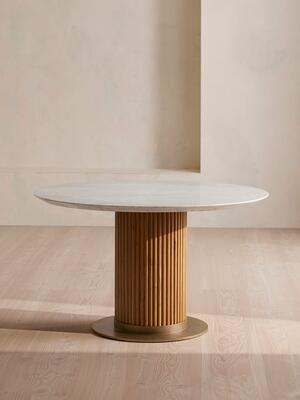 Murcell Round Dining Table - Carrara Marble - Hover Image