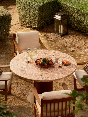 Dalmati Outdoor Dining Table - Red Terrazzo - Hover Image