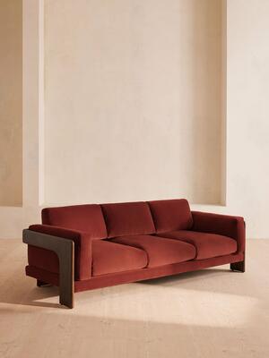 Marcia Three Seater Sofa - Velvet - Rust - Listing Image