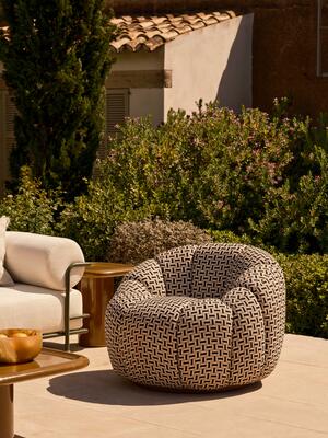 Garret Outdoor Armchair - Geometric - Monochrome - UK - Hover Image
