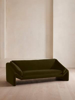 Amble Three Seater Sofa - Velvet - Olive - Listing Image