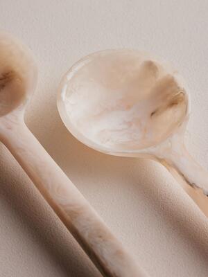 Henrietta Resin Salad Servers - White - Set of Two - Hover Image