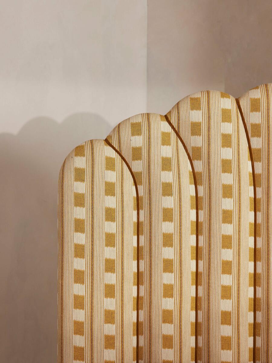 Manette Bed - Double - Woven Dotted Stripe - Ochre - Images - Image 7