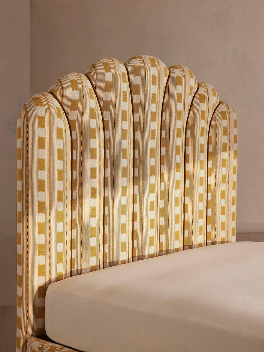 Manette Bed - Double - Woven Dotted Stripe - Ochre - Images - Image 9