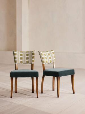 Pair of Molina Armless Dining Chairs - Paxton - Velvet - Grey Blue - Listing Image