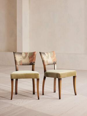 Pair of Molina Armless Dining Chairs - Kimono - Velvet - Lichen - Listing Image