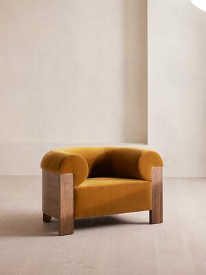 Eldon Armchair - Walnut - Velvet - Mustard - Listing Image