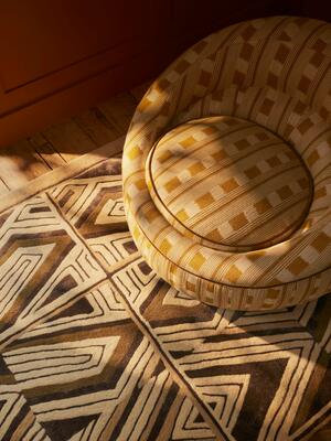 Abel Armchair - Dotted Stripe Weave - Ochre - Hover Image