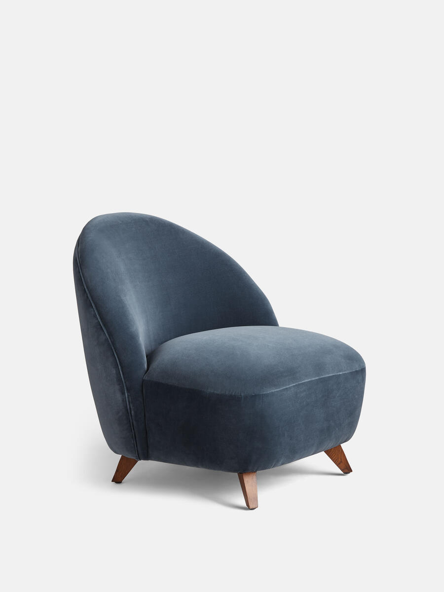 Henri Armchair - Velvet - Grey Blue - Listing - Image 1