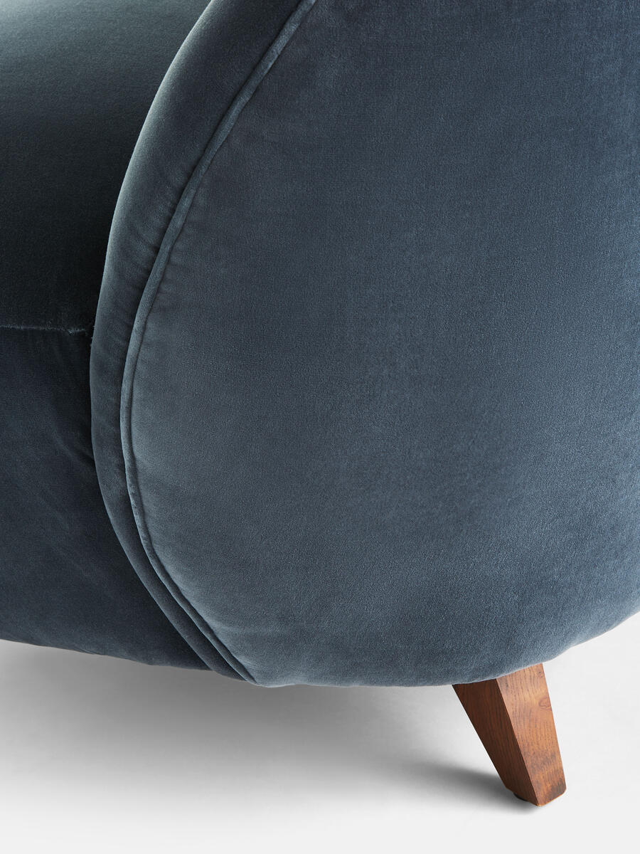 Henri Armchair - Velvet - Grey Blue - Images - Image 3