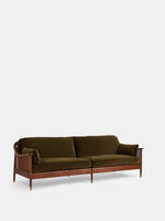 Atlanta Four Seater Sofa - Velvet - Olive - Listing - Thumbnail 1