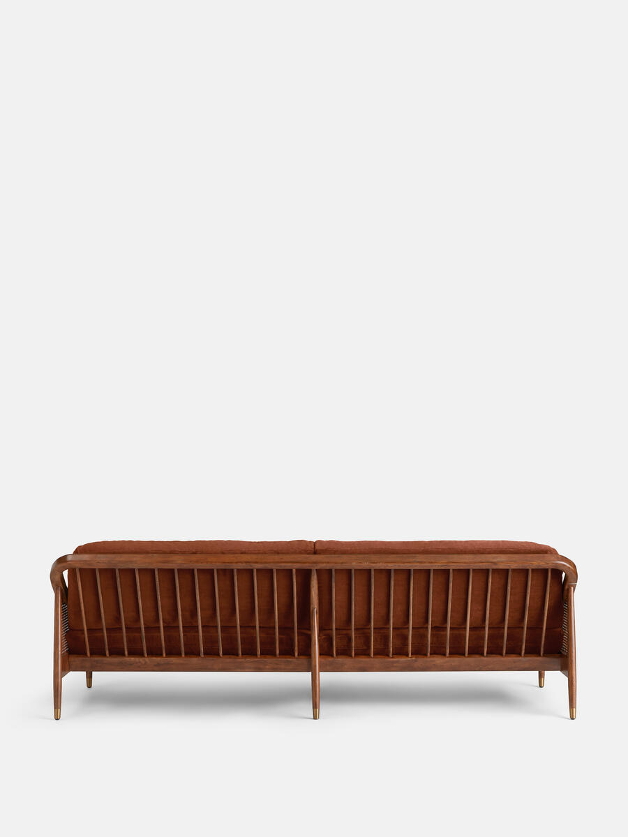 Atlanta Four Seater Sofa - Velvet - Rust - Images - Image 4