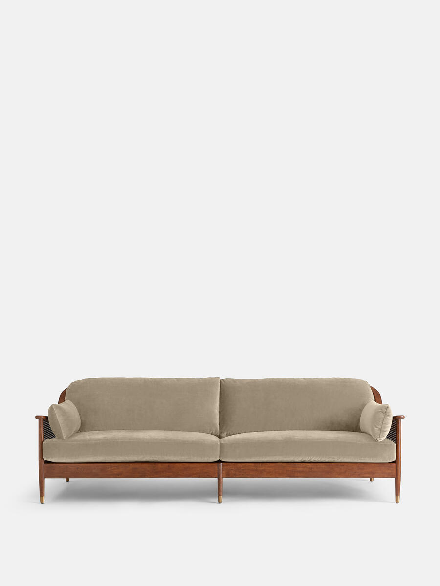 Atlanta Four Seater Sofa - Velvet - Camel - Listing - Image 2