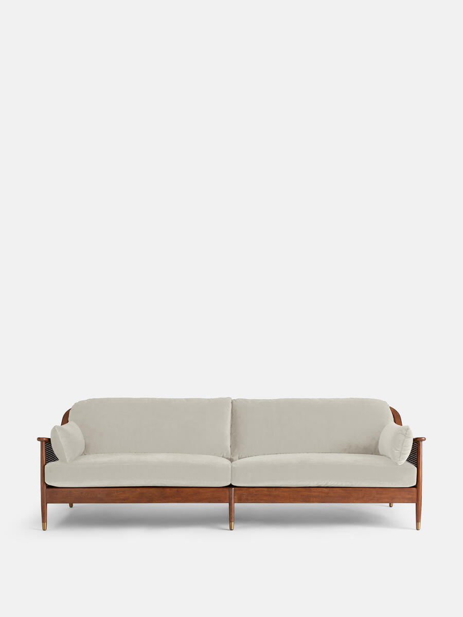 Atlanta Four Seater Sofa - Velvet - Porcelain - Listing - Image 2