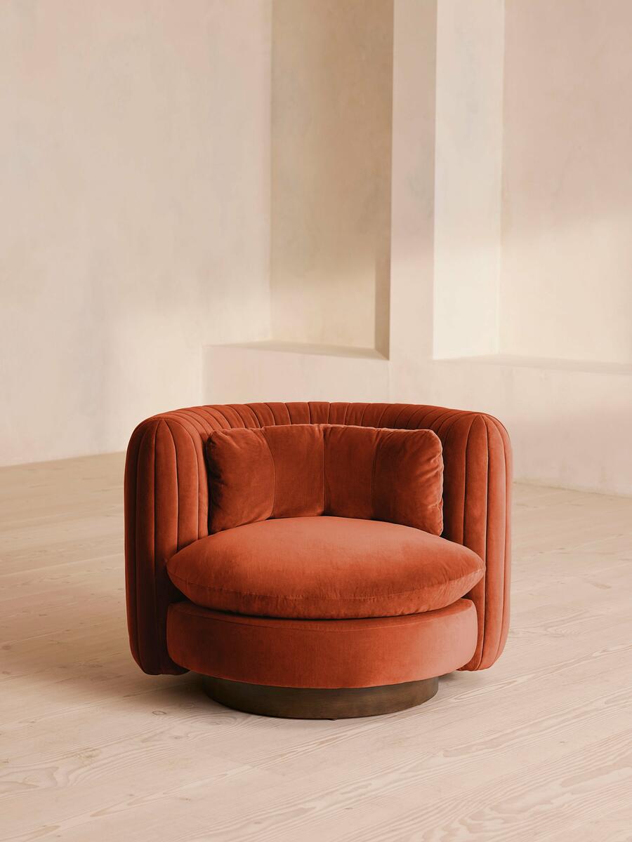 Vivienne Armchair - Velvet - Rust - Listing - Image 1