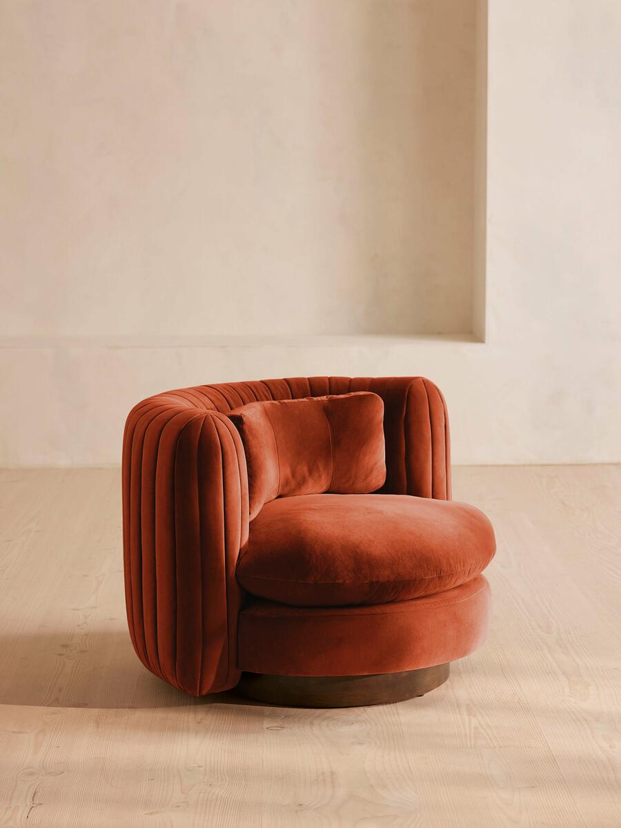 Vivienne Armchair - Velvet - Rust - Listing - Image 2