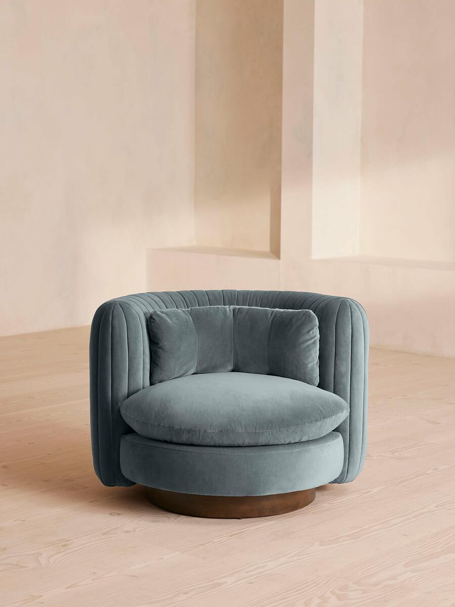 Vivienne Armchair - Velvet - Grey Blue - Listing - Image 2