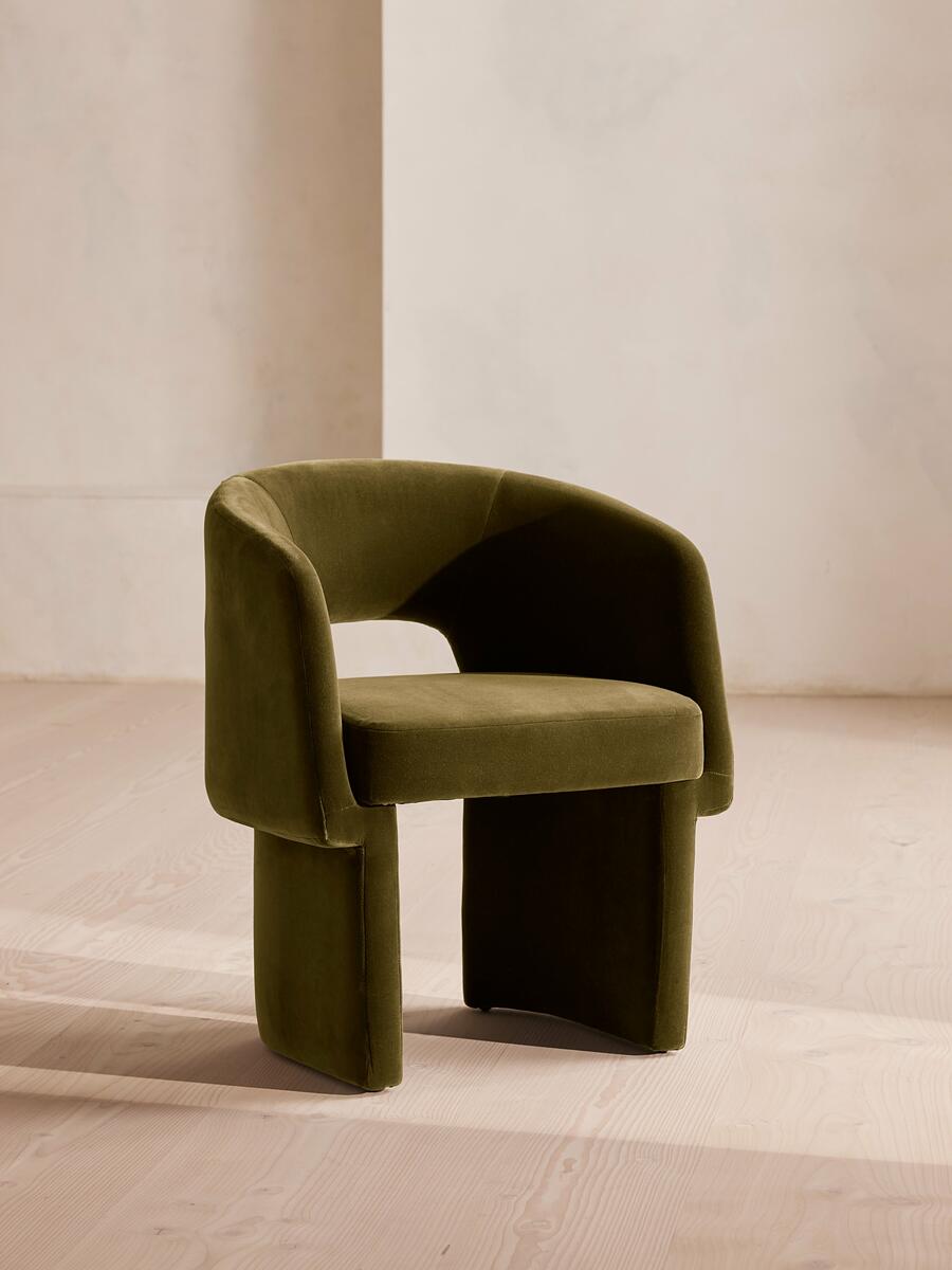 Morrell Dining Chair - Velvet - Olive - Listing - Image 1