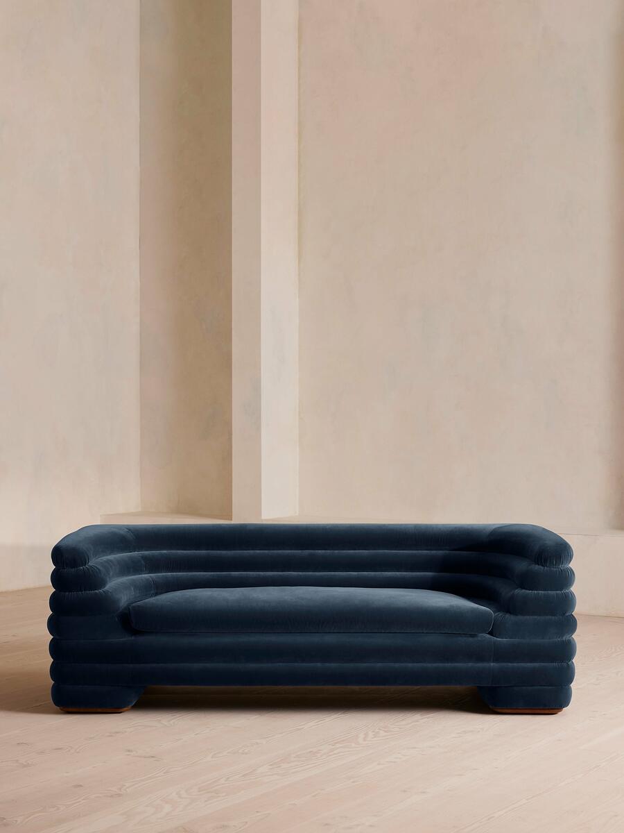 Laura Three Seater Sofa - Velvet - Royal Blue - Listing - Image 2