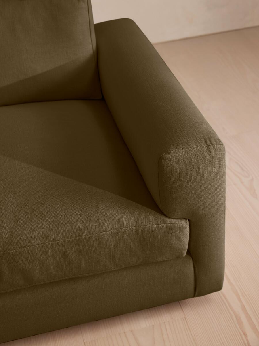 Mossley Corner Sofa - Linen - Olive - Images - Image 5